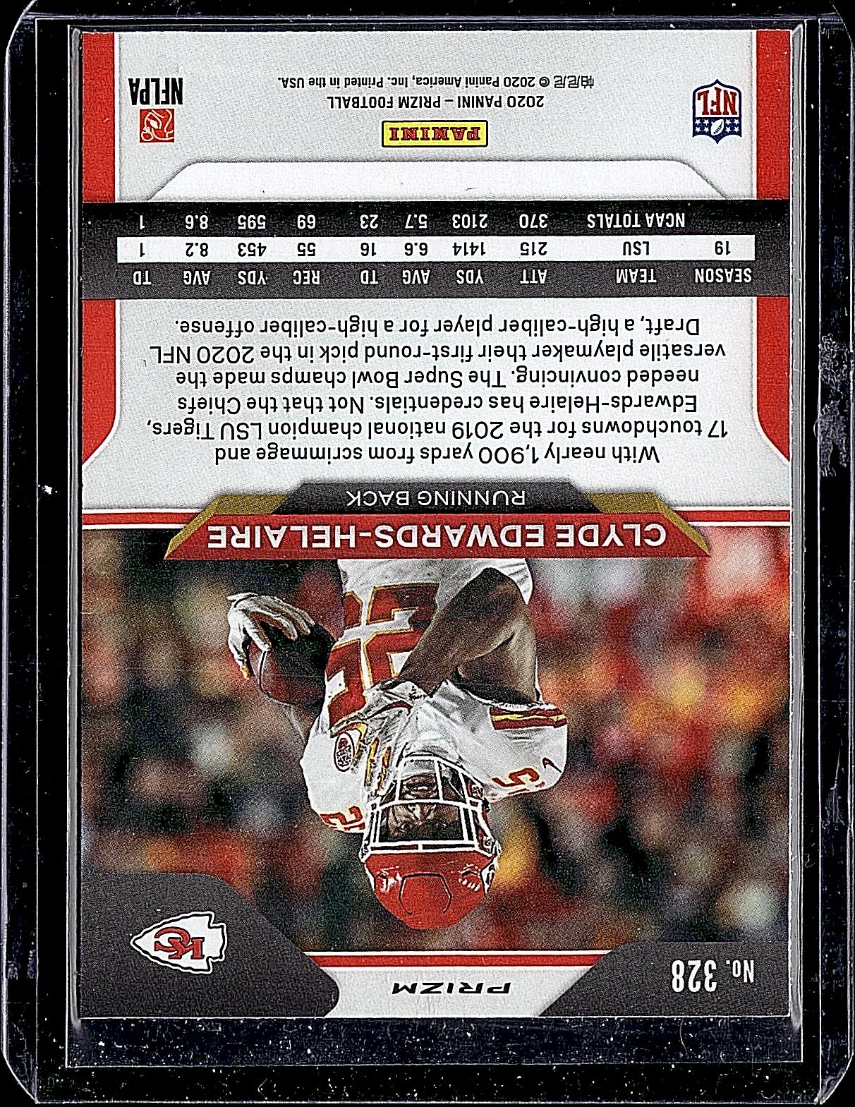 2020 Panini Prizm #328 Clyde Edwards-Helaire Prizm Red Ice