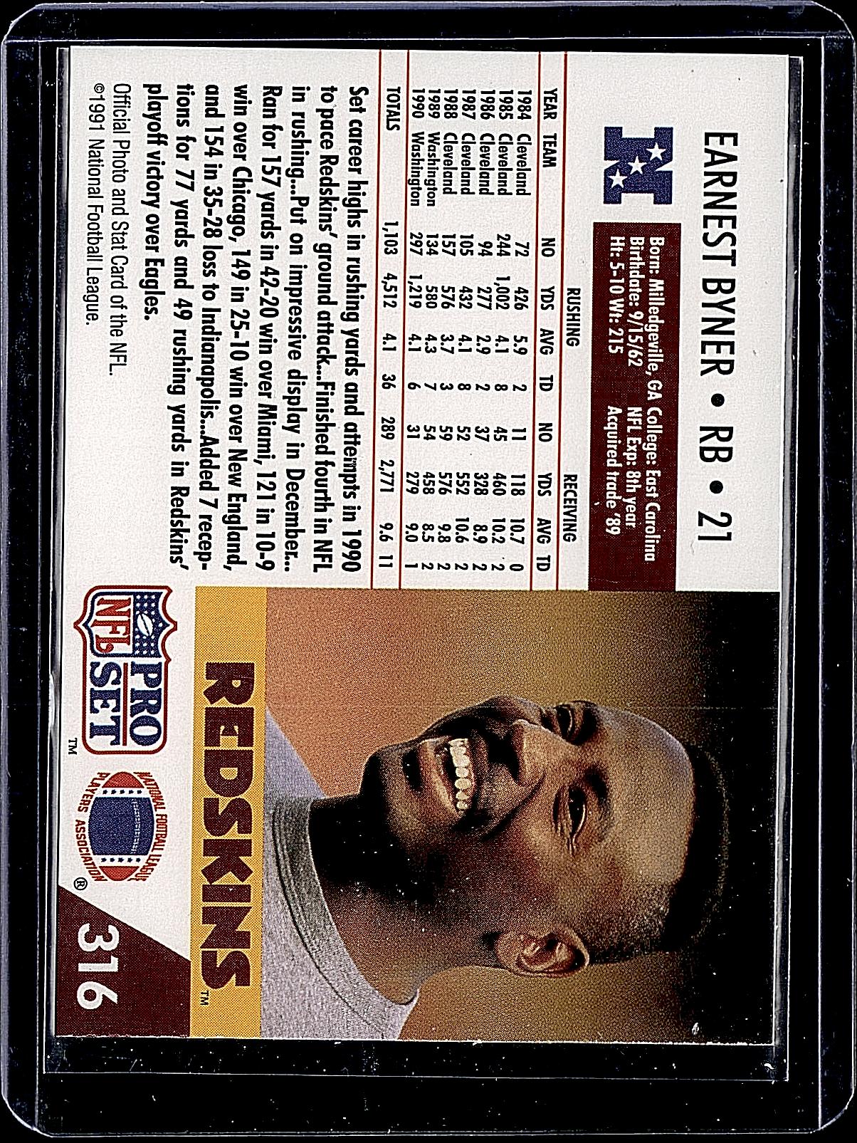 1991 Pro Set #316 Earnest Byner