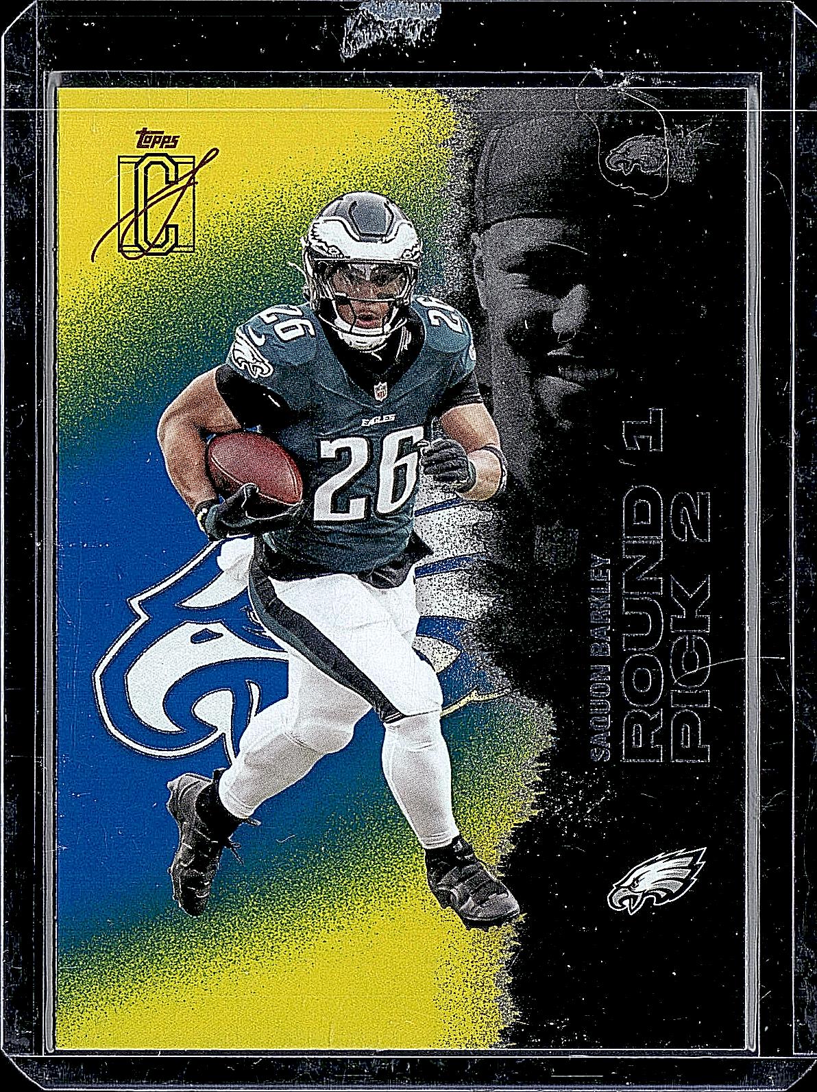 2025 Topps Signature Class #43 Saquon Barkley Blue & Yellow