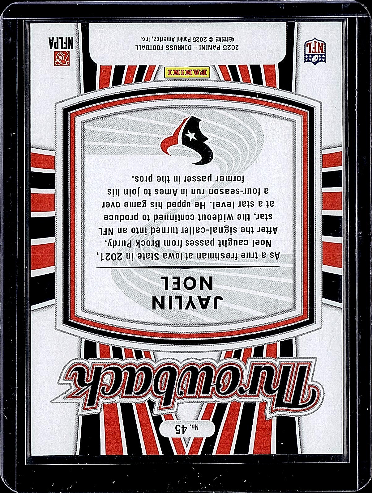 2025 Donruss #45 Jaylin Noel Rated Rookies Throwback