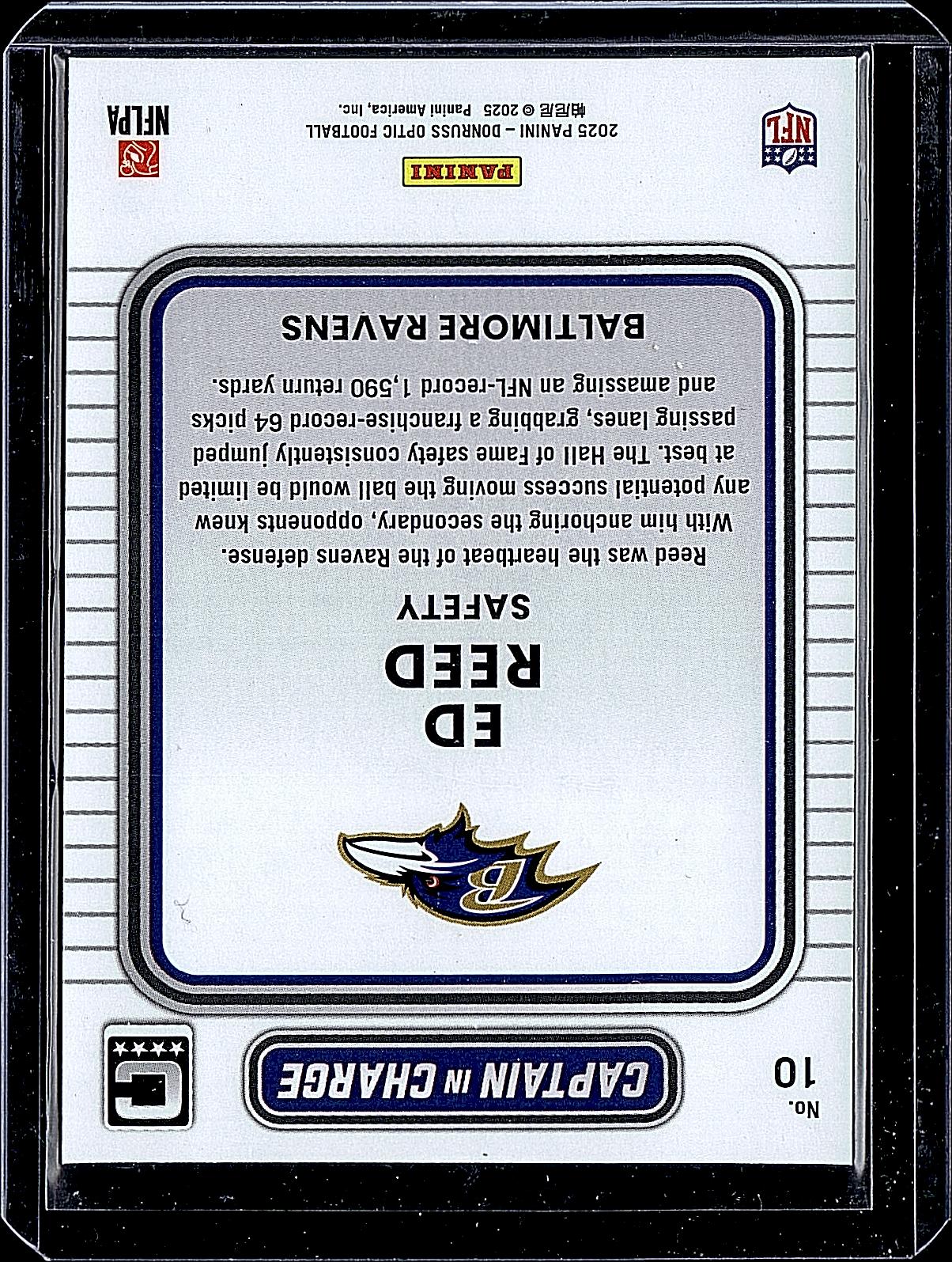 2025 Donruss Optic #10 Ed Reed Captain in Charge