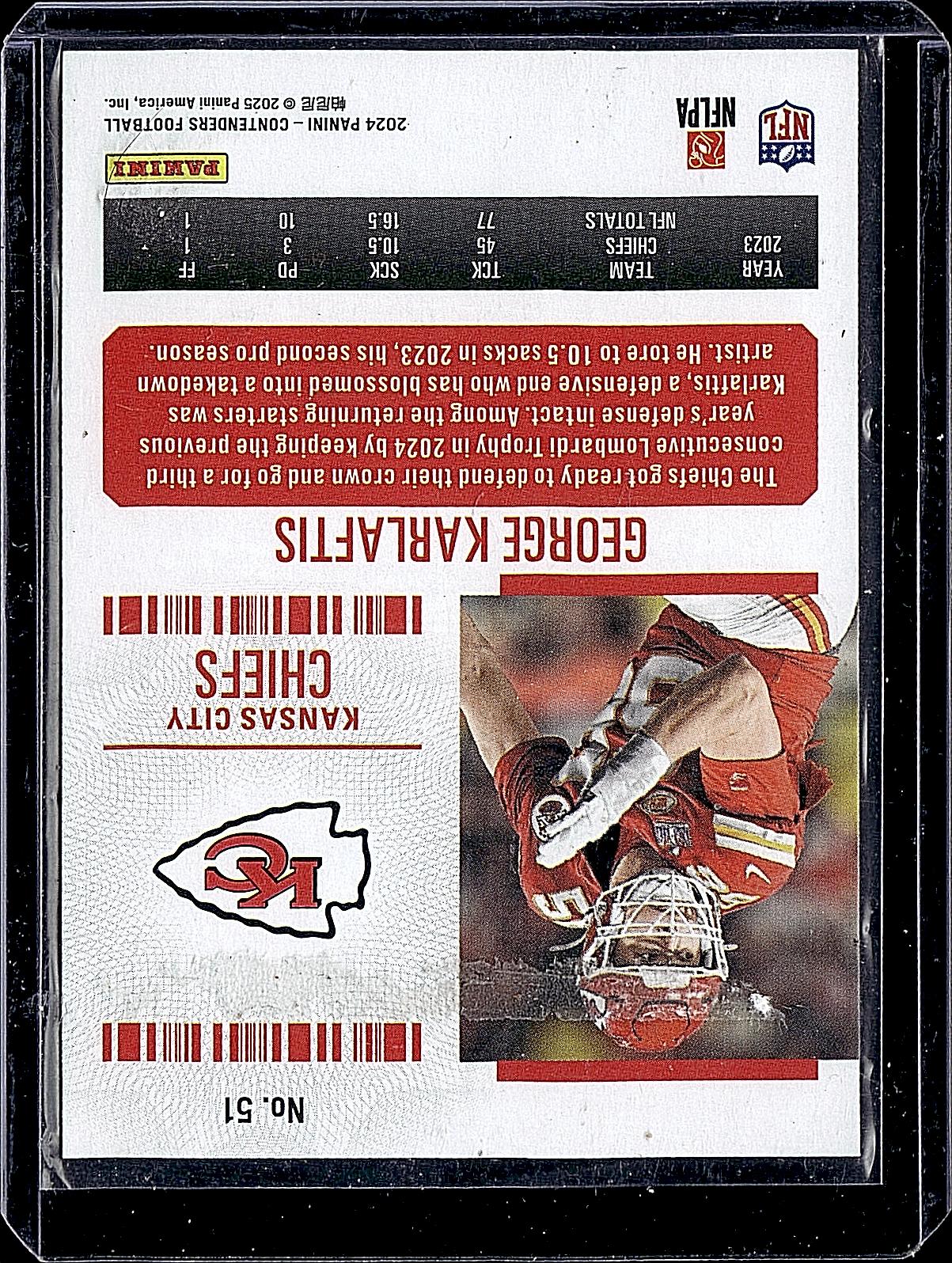 2024 Panini Contenders #51 George Karlaftis Game Ticket Red