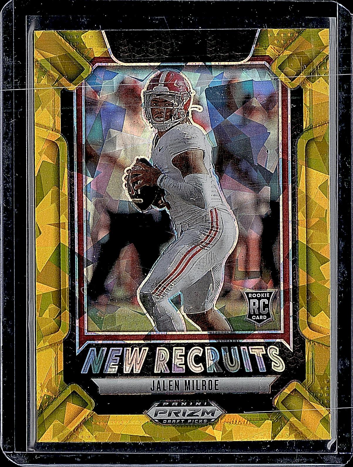 2025 Panini Prizm Draft Picks #7 Jalen Milroe New Recruits Gold Ice
