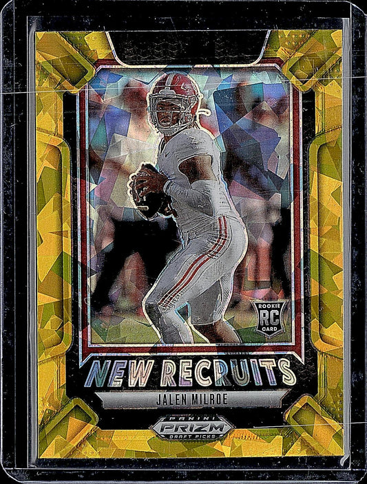 2025 Panini Prizm Draft Picks #7 Jalen Milroe New Recruits Gold Ice