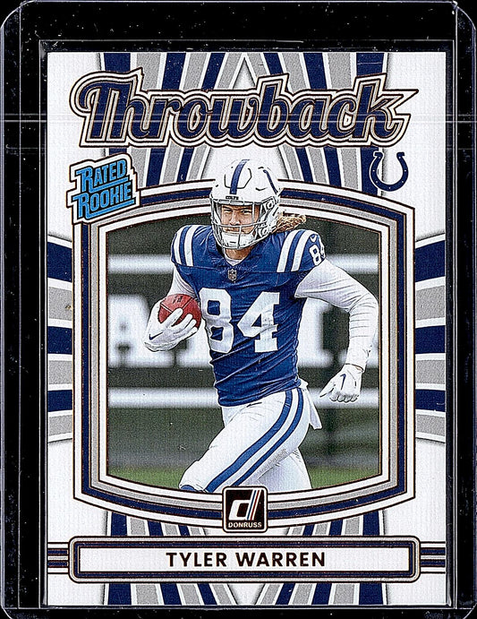 2025 Donruss #12 Tyler Warren Rated Rookies Throwback