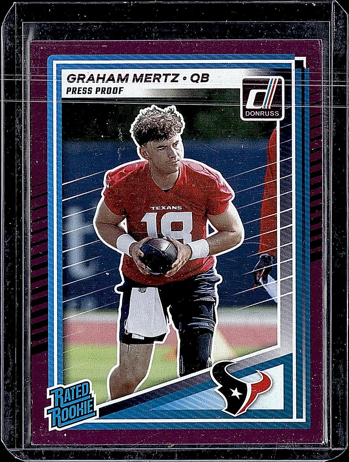 2025 Donruss #347 Graham Mertz Optic Rated Rookies Preview Holo