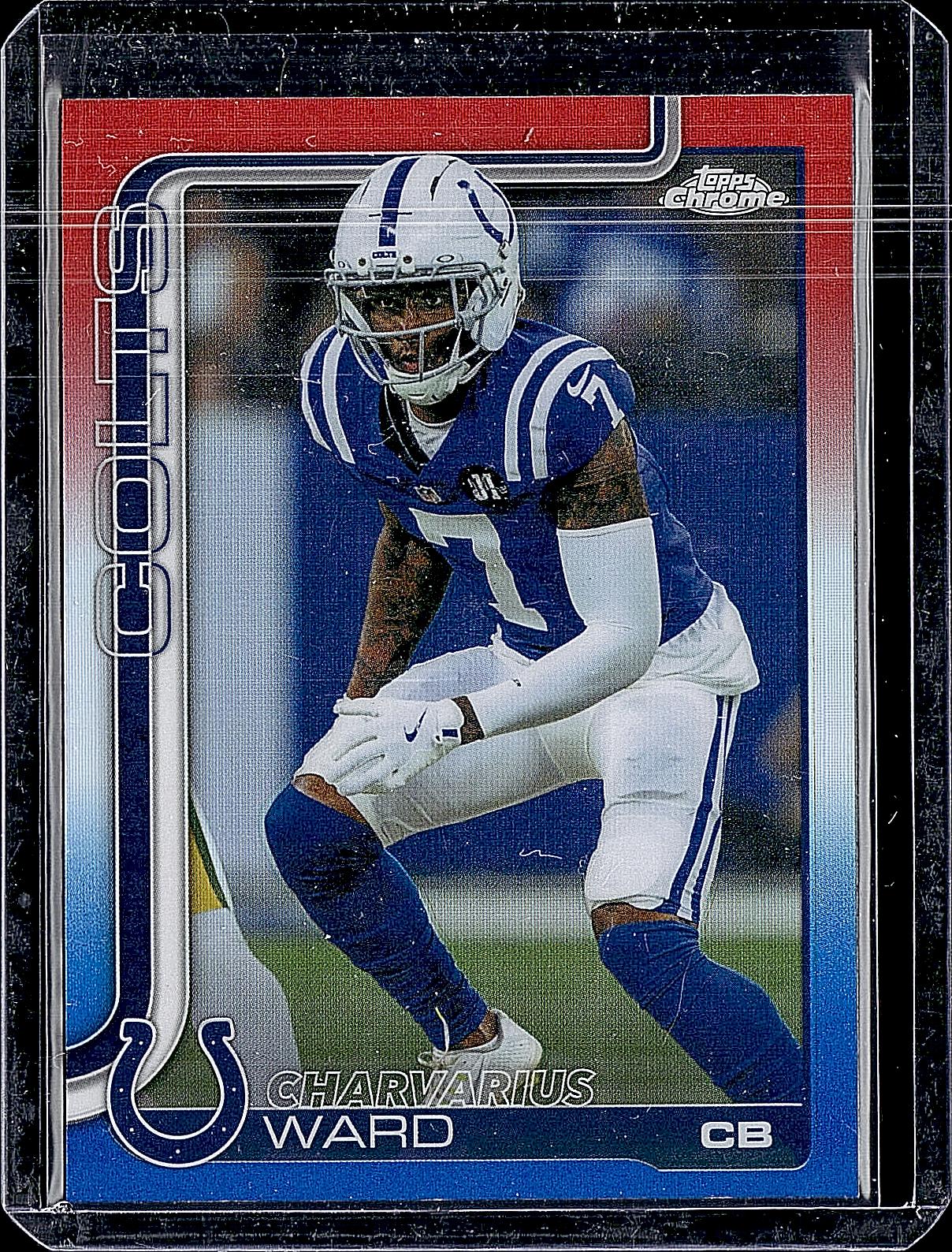 2025 Topps Chrome #129 Charvarius Ward Red White and Blue Refractor