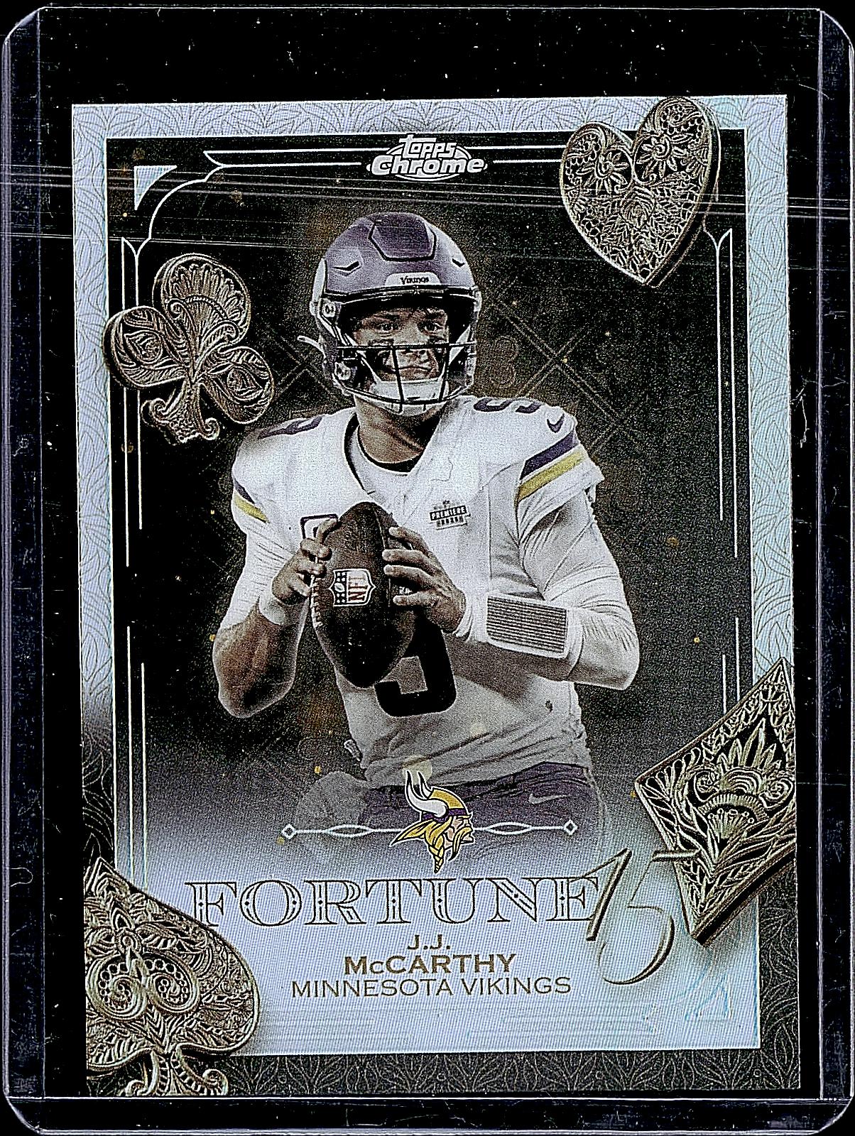 2025 Topps Chrome #F15-18 J.J. McCarthy Fortune 15 Refractor