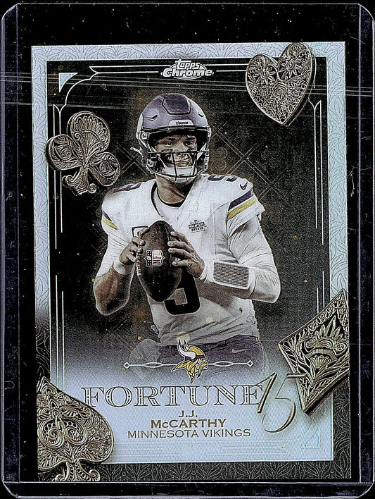 2025 Topps Chrome #F15-18 J.J. McCarthy Fortune 15 Refractor
