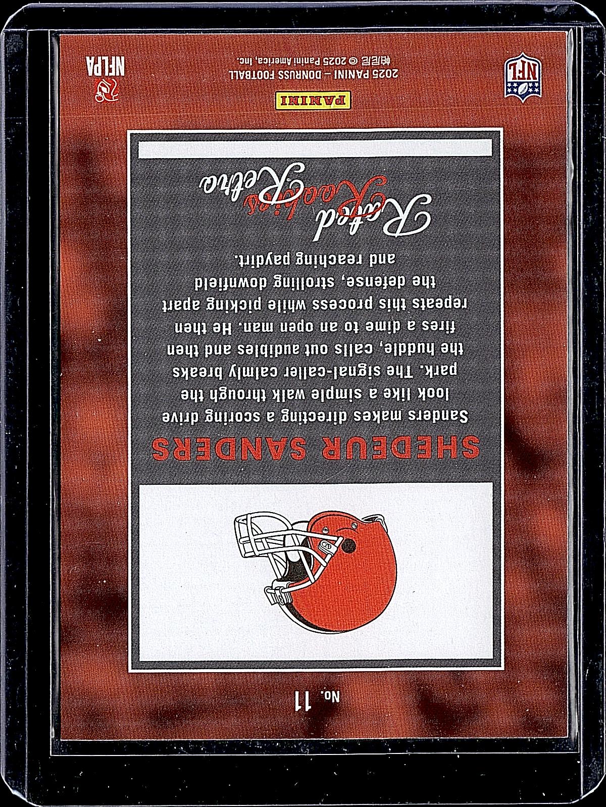 2025 Donruss #11 Shedeur Sanders Rated Rookies Retro