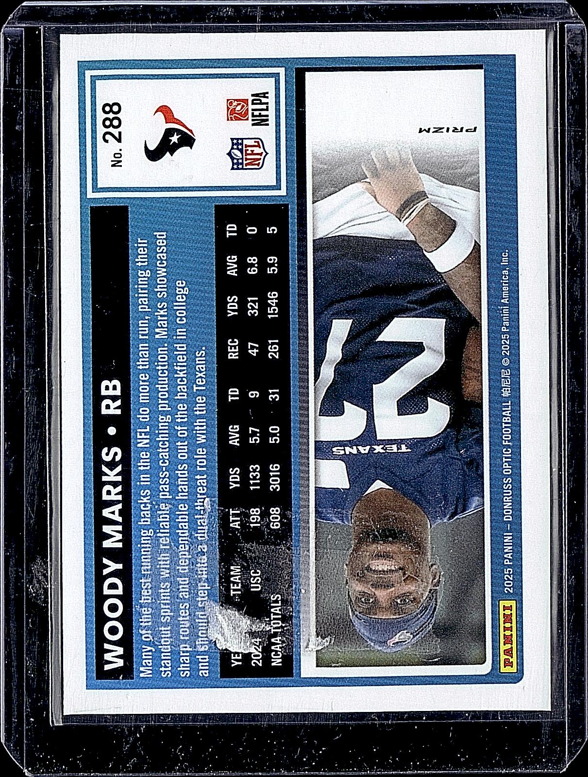 2025 Donruss Optic #288 Woody Marks Blue Hyper