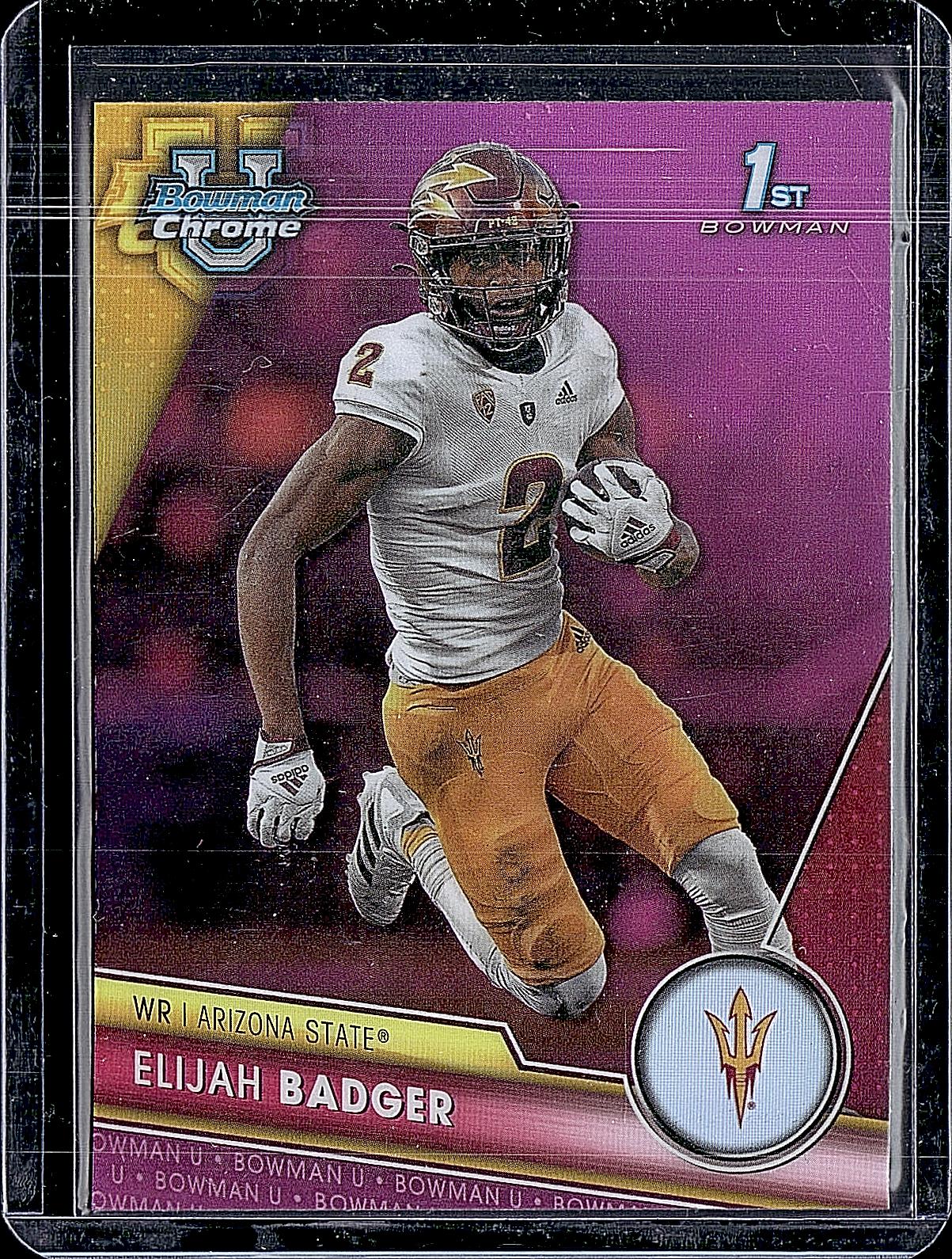 2023 Bowman University Chrome #11 Elijhah Badger Pink Refractor