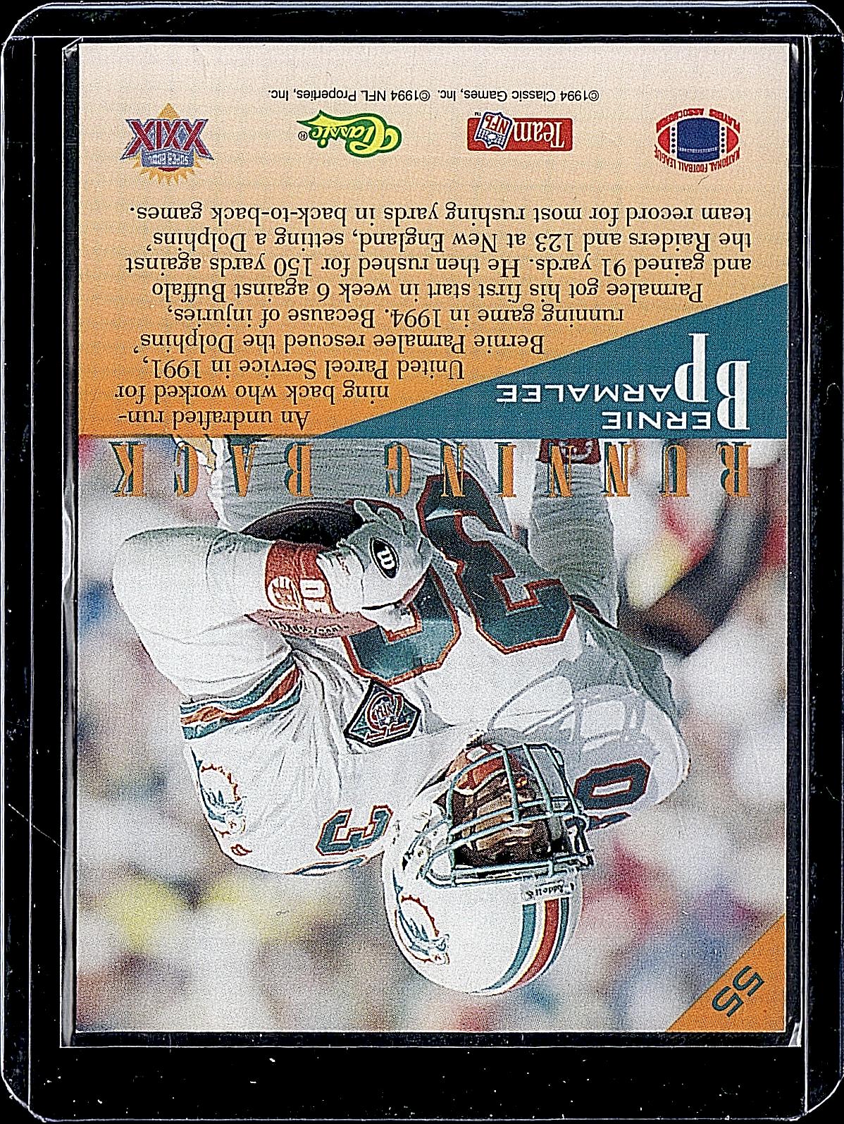 1995 Classic NFL Experience #55 Bernie Parmalee