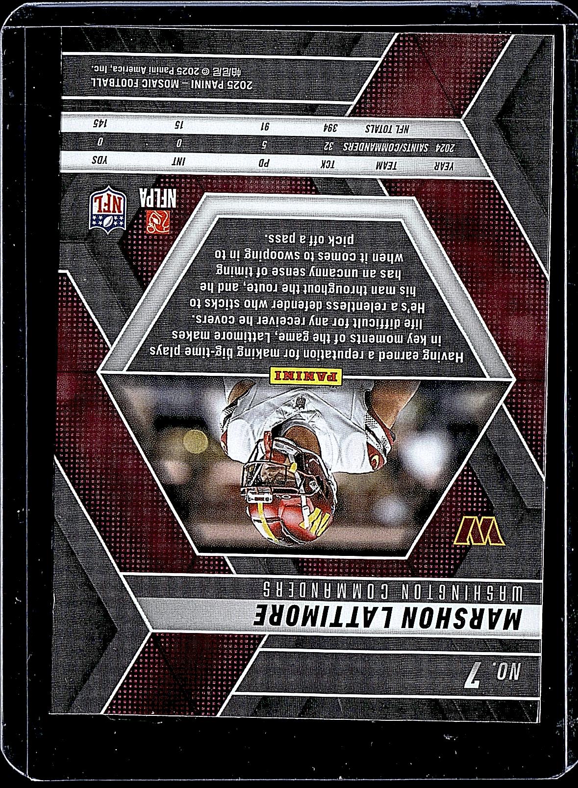 2025 Panini Mosaic #7 Marshon Lattimore