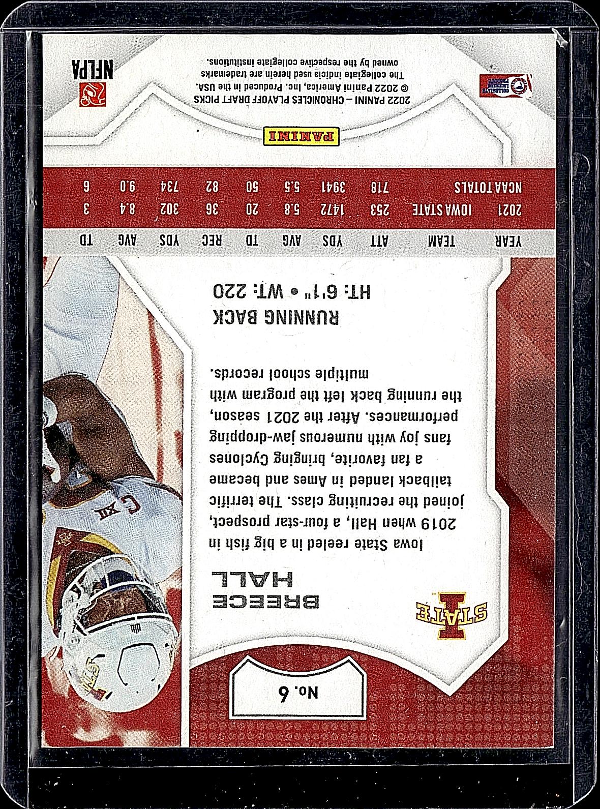 2022 Panini Chronicles Draft Picks #6 Breece Hall Playoff