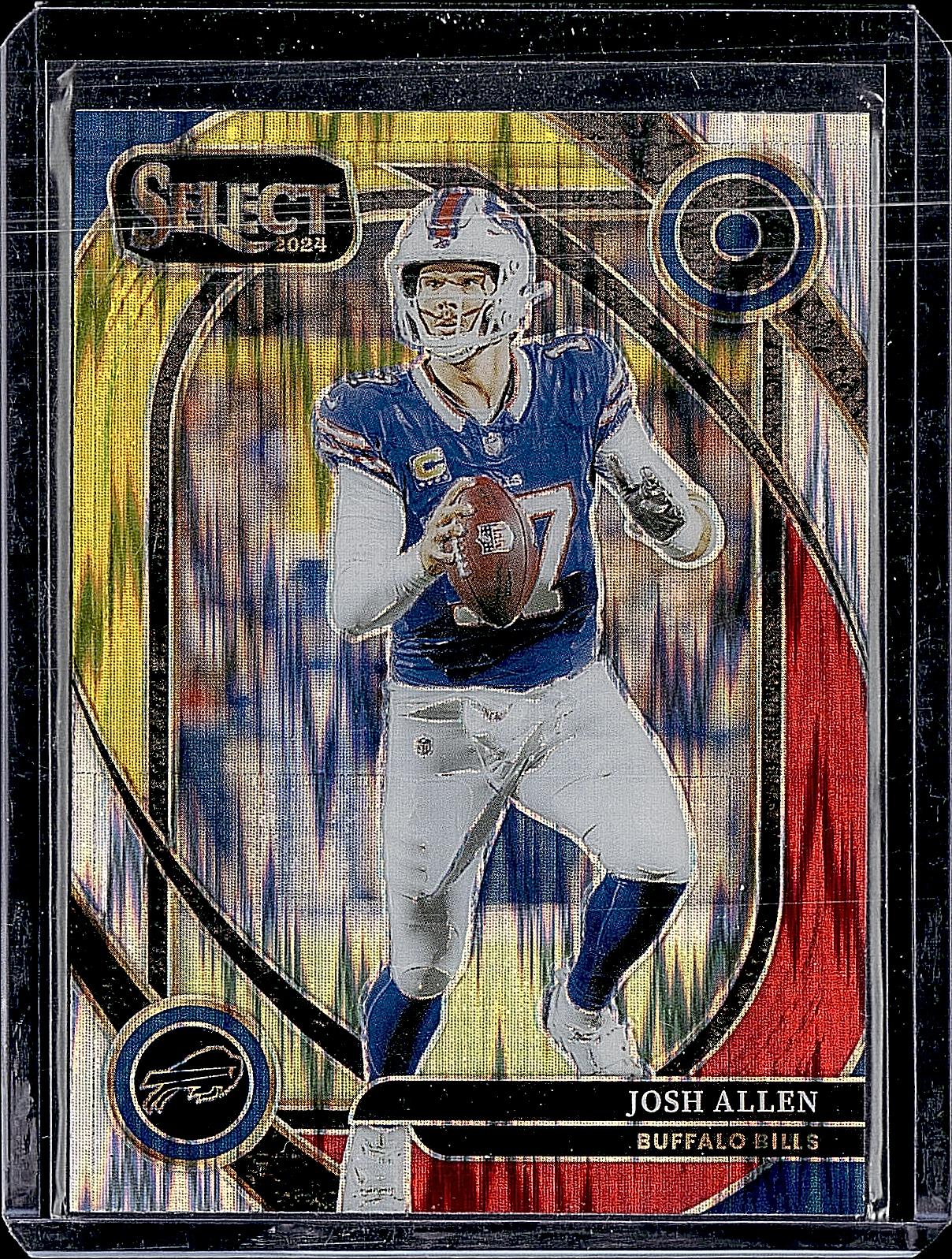 2024 Panini Select #225 Josh Allen Red & Yellow Prizm Shock