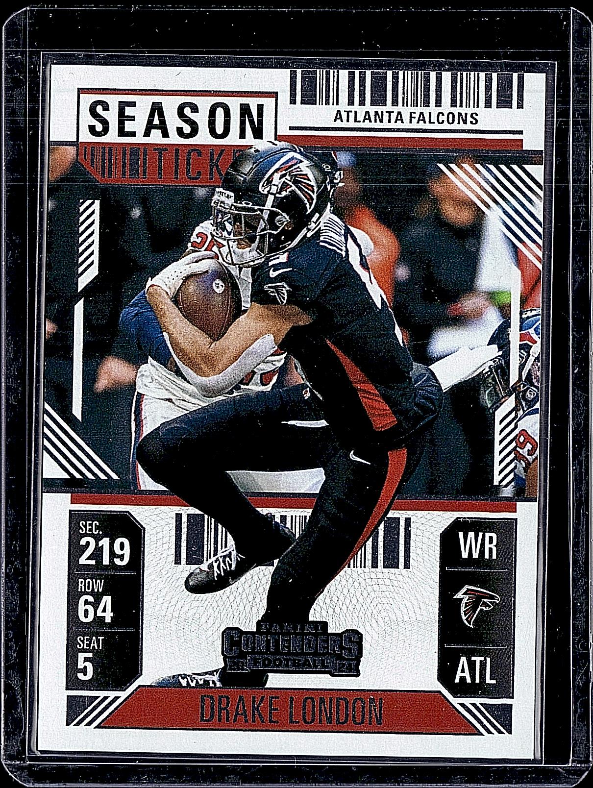 2024 Panini Contenders #5 Drake London Game Ticket Blue #/499