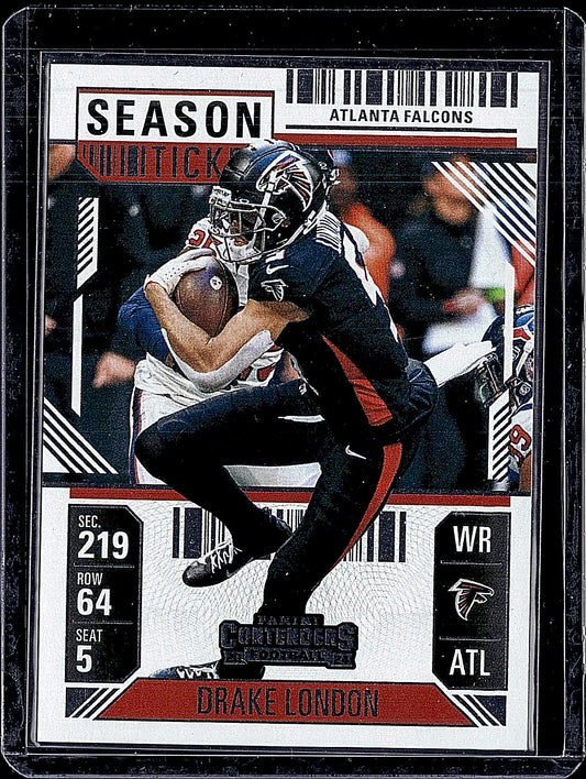 2024 Panini Contenders #5 Drake London Game Ticket Blue #/499