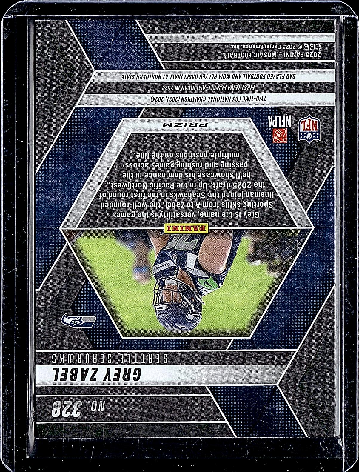 2025 Panini Mosaic #328 Grey Zabel Mosaic Reactive Blue