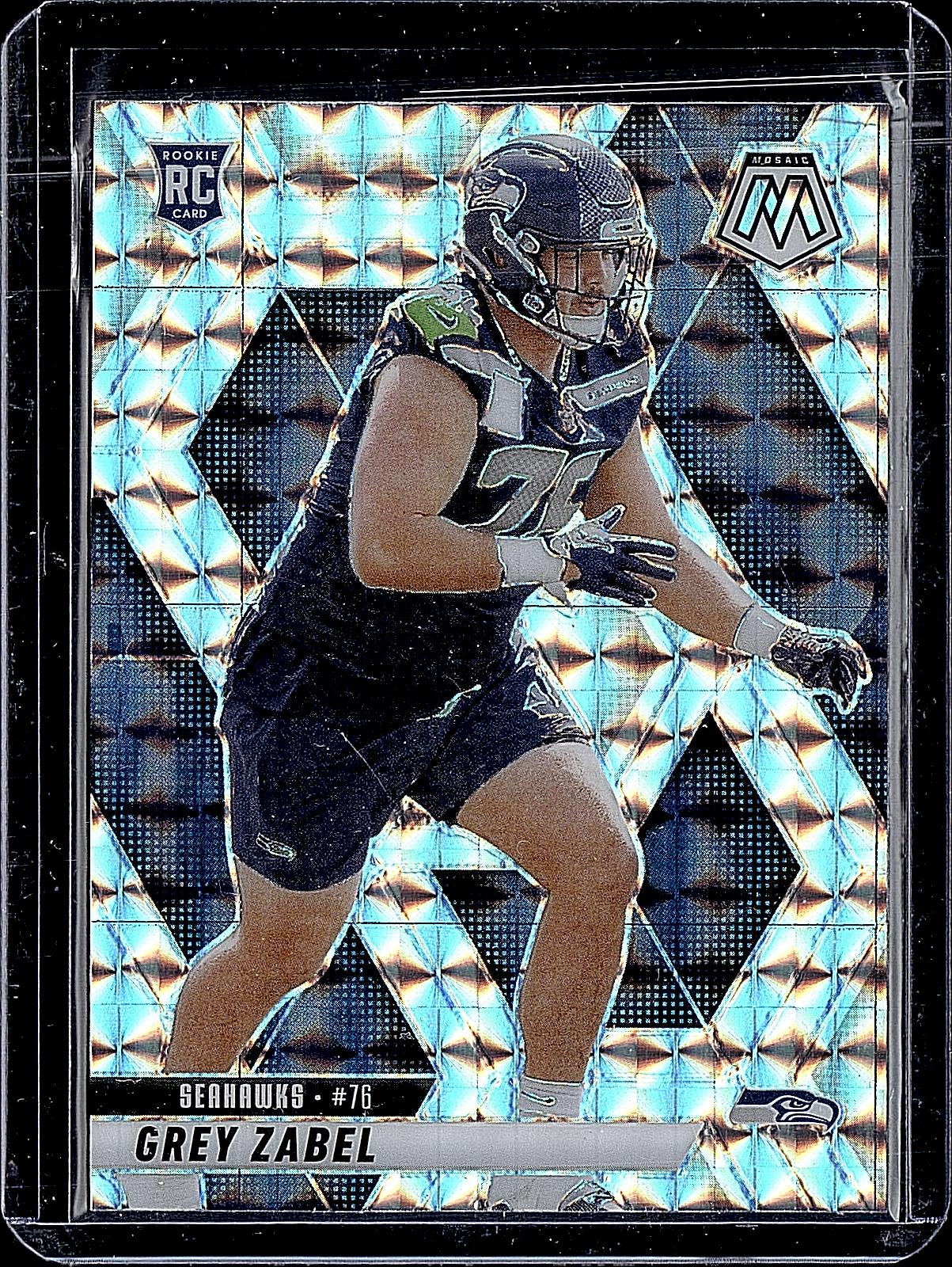2025 Panini Mosaic #328 Grey Zabel Mosaic Reactive Blue