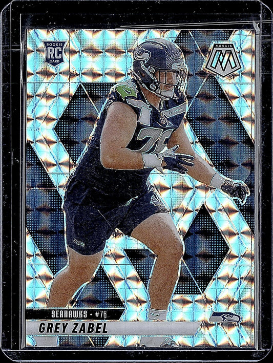 2025 Panini Mosaic #328 Grey Zabel Mosaic Reactive Blue
