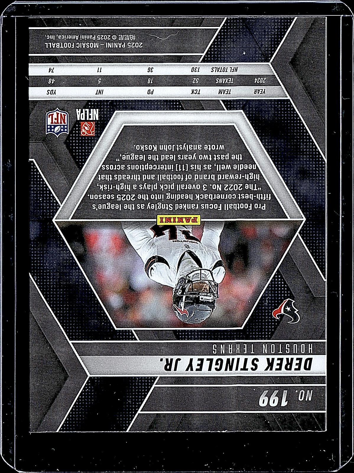 2025 Panini Mosaic #199 Derek Stingley Jr.