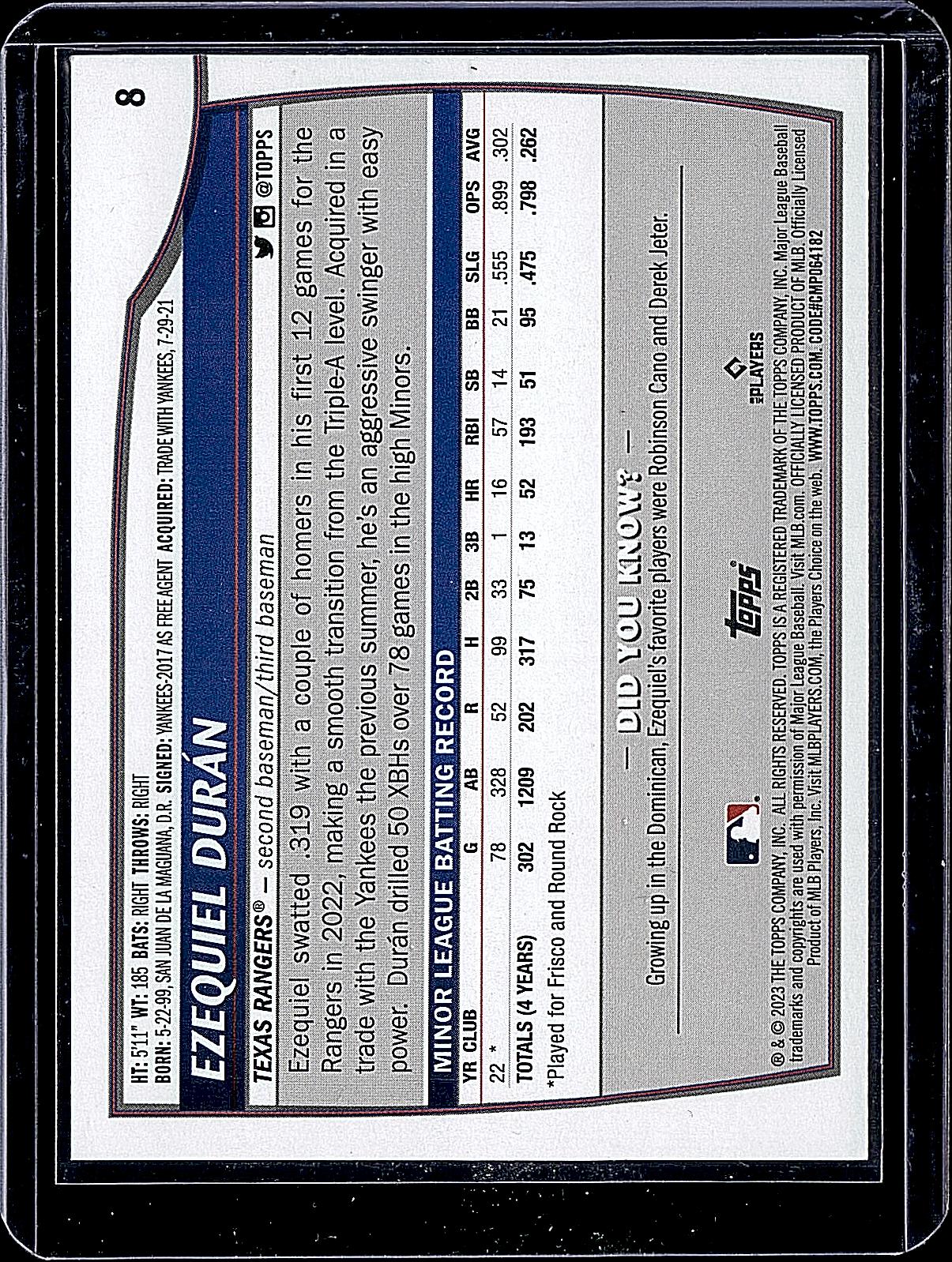 2023 Topps Big League #8 Ezequiel Durán