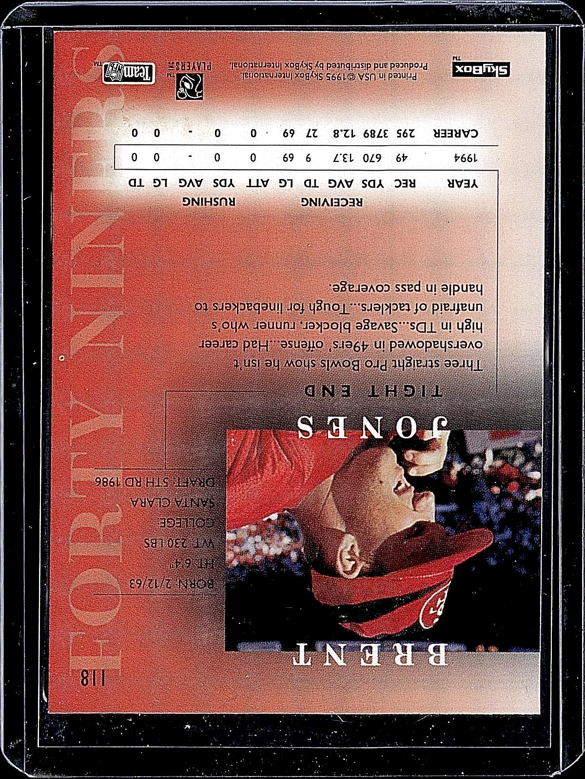 1995 SkyBox Premium #118 Brent Jones