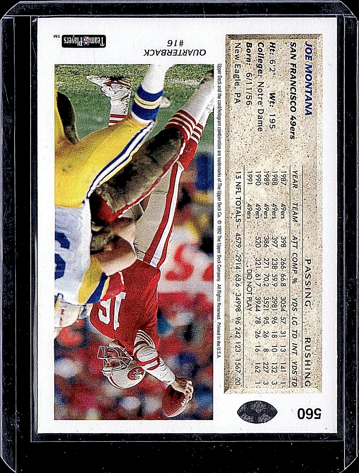 1992 Upper Deck #560 Joe Montana