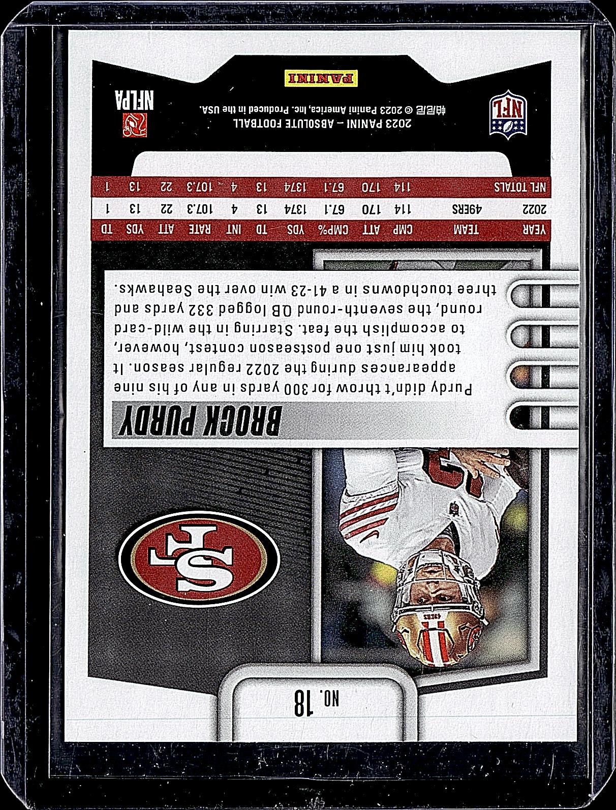 2023 Panini Absolute #18 Brock Purdy Red