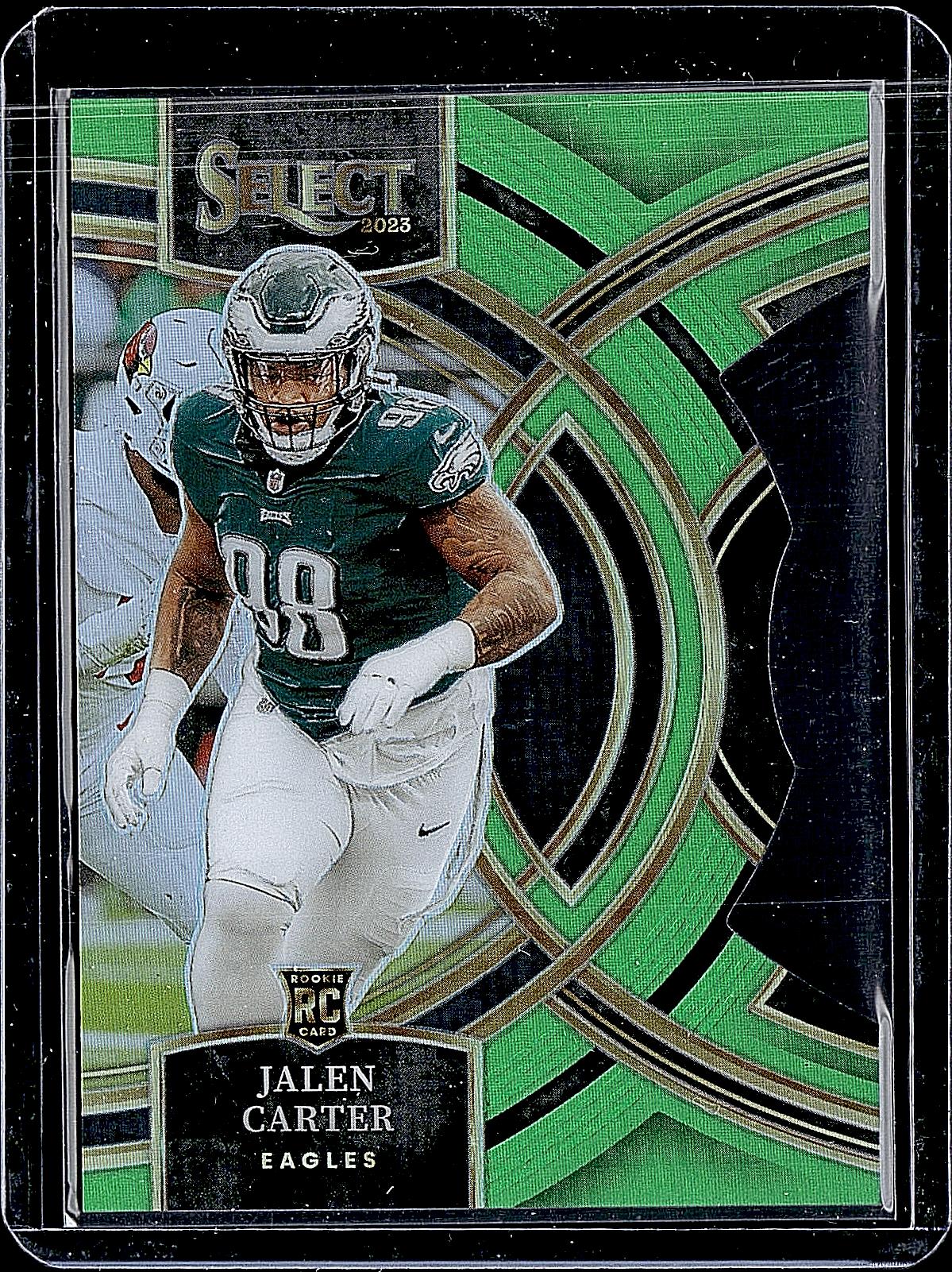 2023 Panini Select #171 Jalen Carter Green and Yellow Prizms Die Cuts
