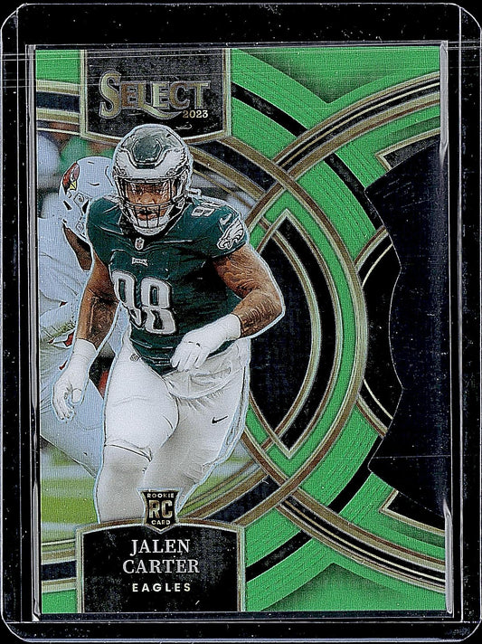 2023 Panini Select #171 Jalen Carter Green and Yellow Prizms Die Cuts