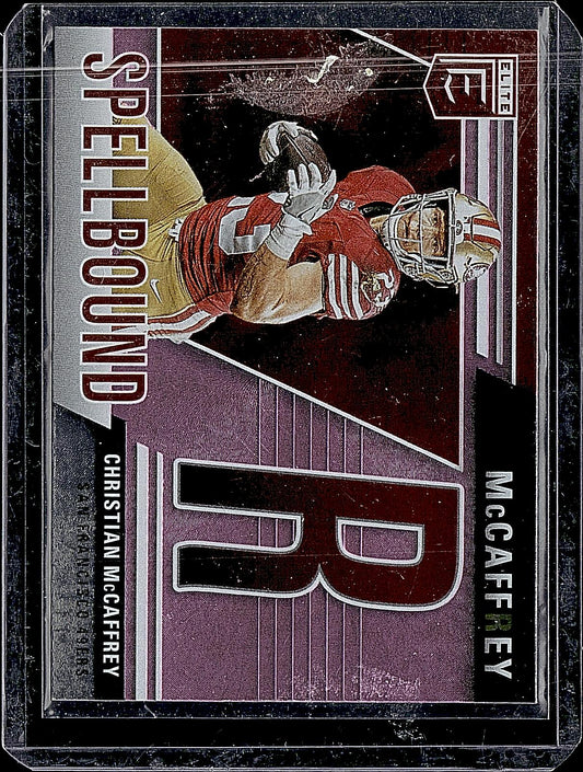 2024 Donruss Elite #18 Christian McCaffrey Spellbound Purple #/10