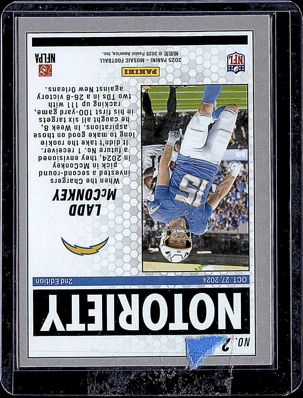2025 Panini Mosaic #2 Ladd McConkey Notoriety Mosaic