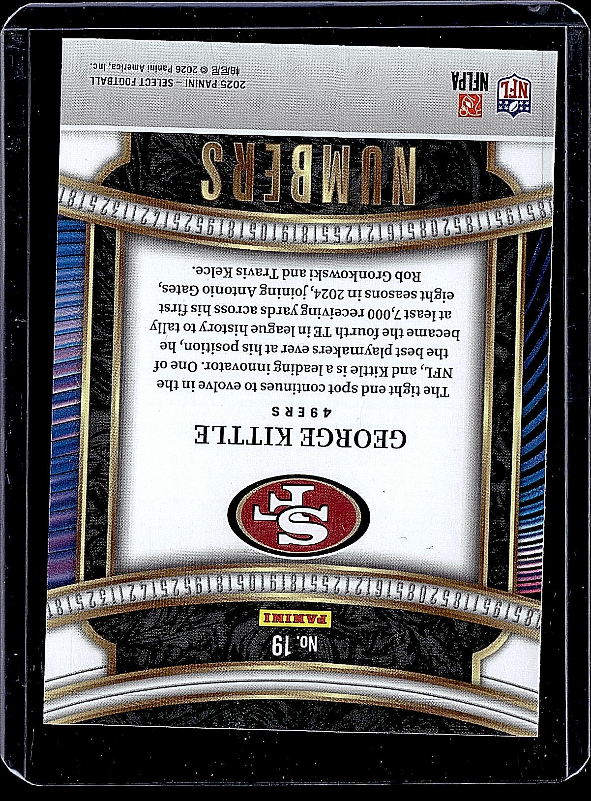 2025 Panini Select #19 George Kittle Select Numbers