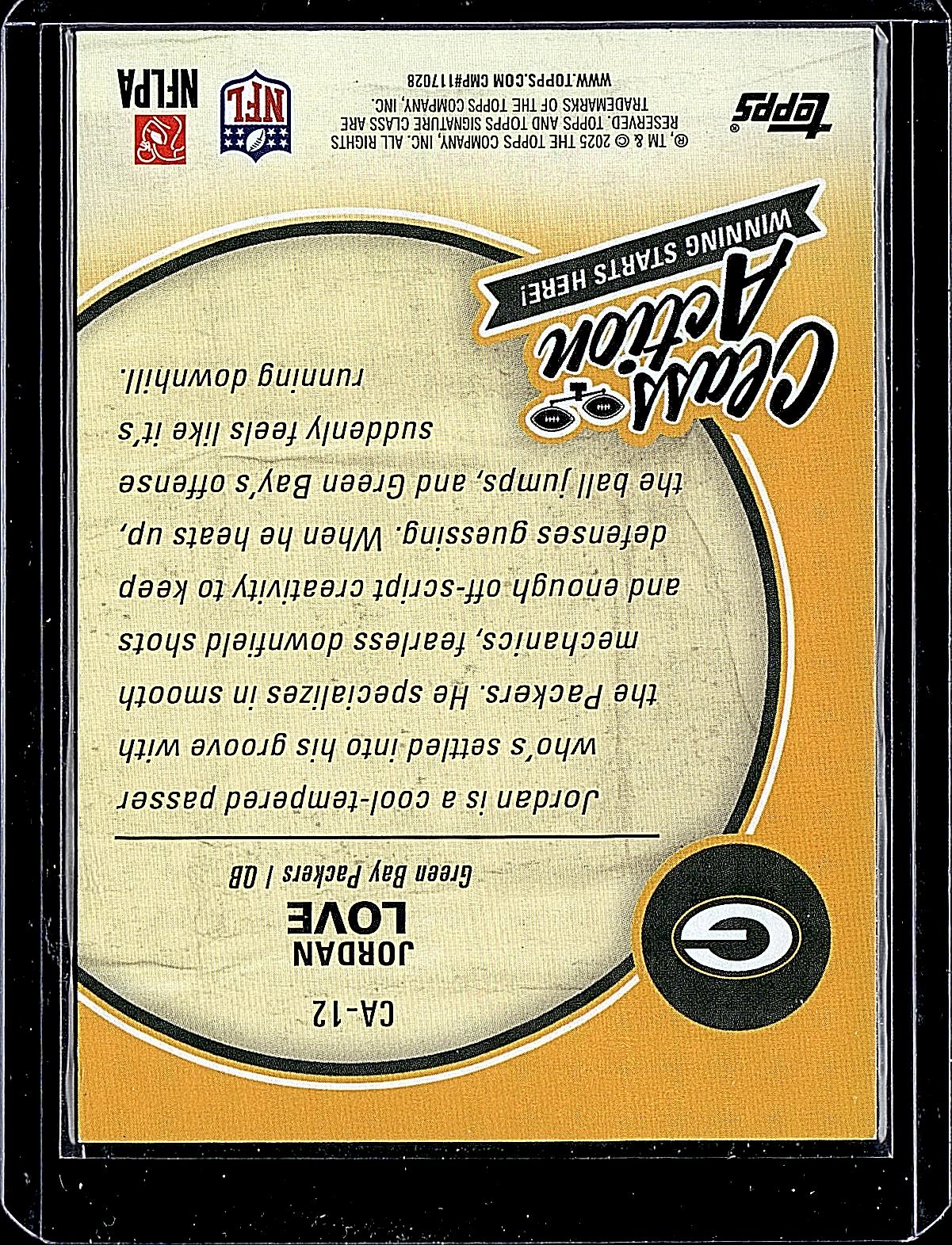 2025 Topps Signature Class #CA-12 Jordan Love Class Action