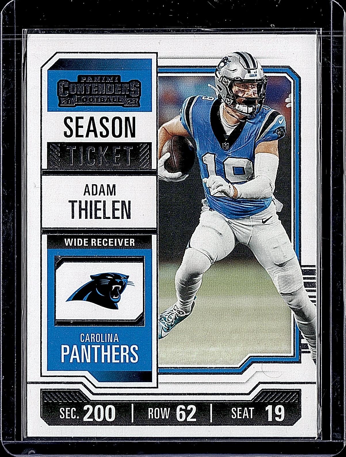 2023 Panini Contenders #14 Adam Thielen Game Ticket Blue #/499