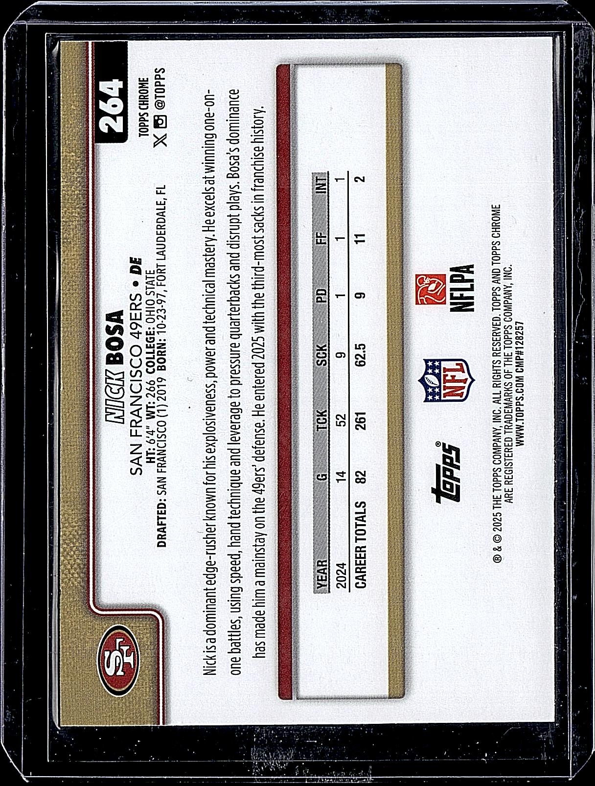 2025 Topps Chrome #264 Nick Bosa Topps Refractor