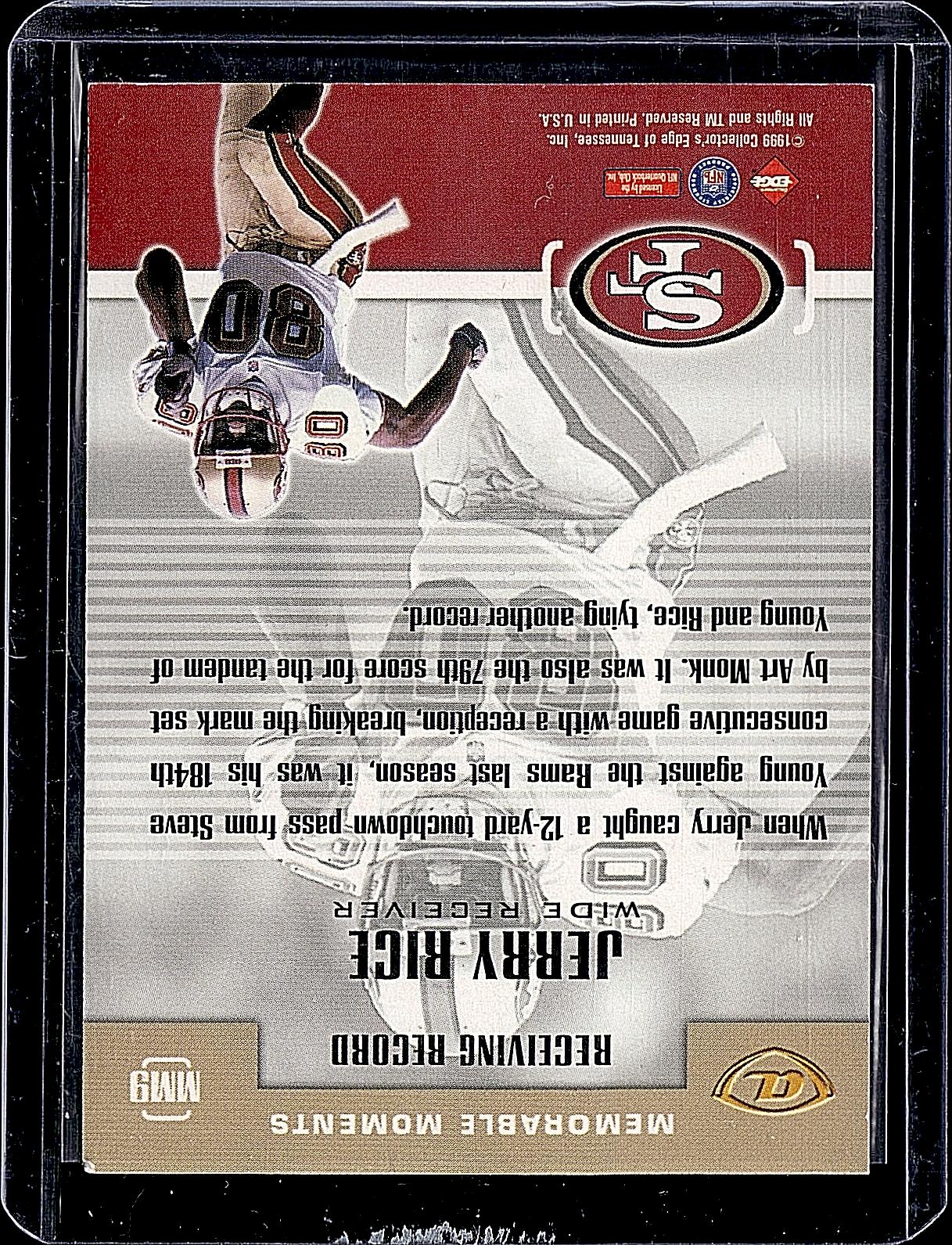 1999 Collector's Edge Advantage #MM9 Jerry Rice Memorable Moments