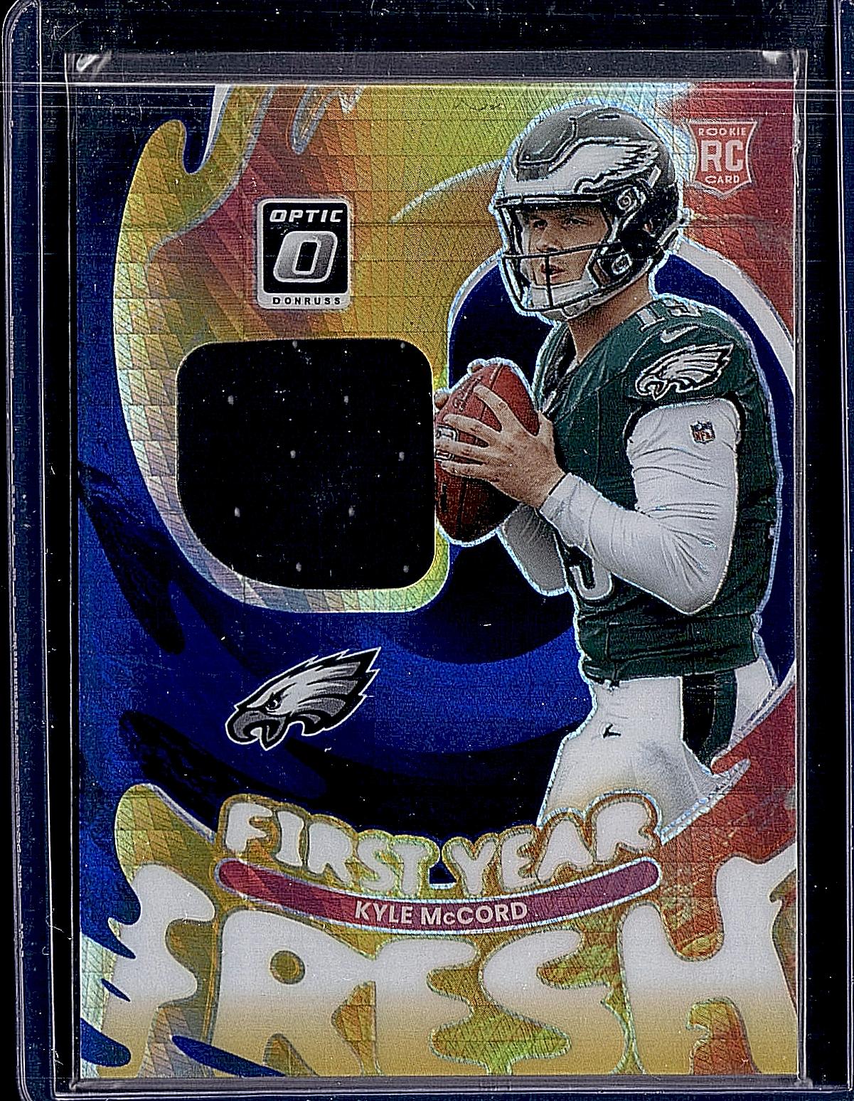 2025 Donruss Optic #FYFBH-KMD Kyle McCord First Year Fresh Blue Hyper