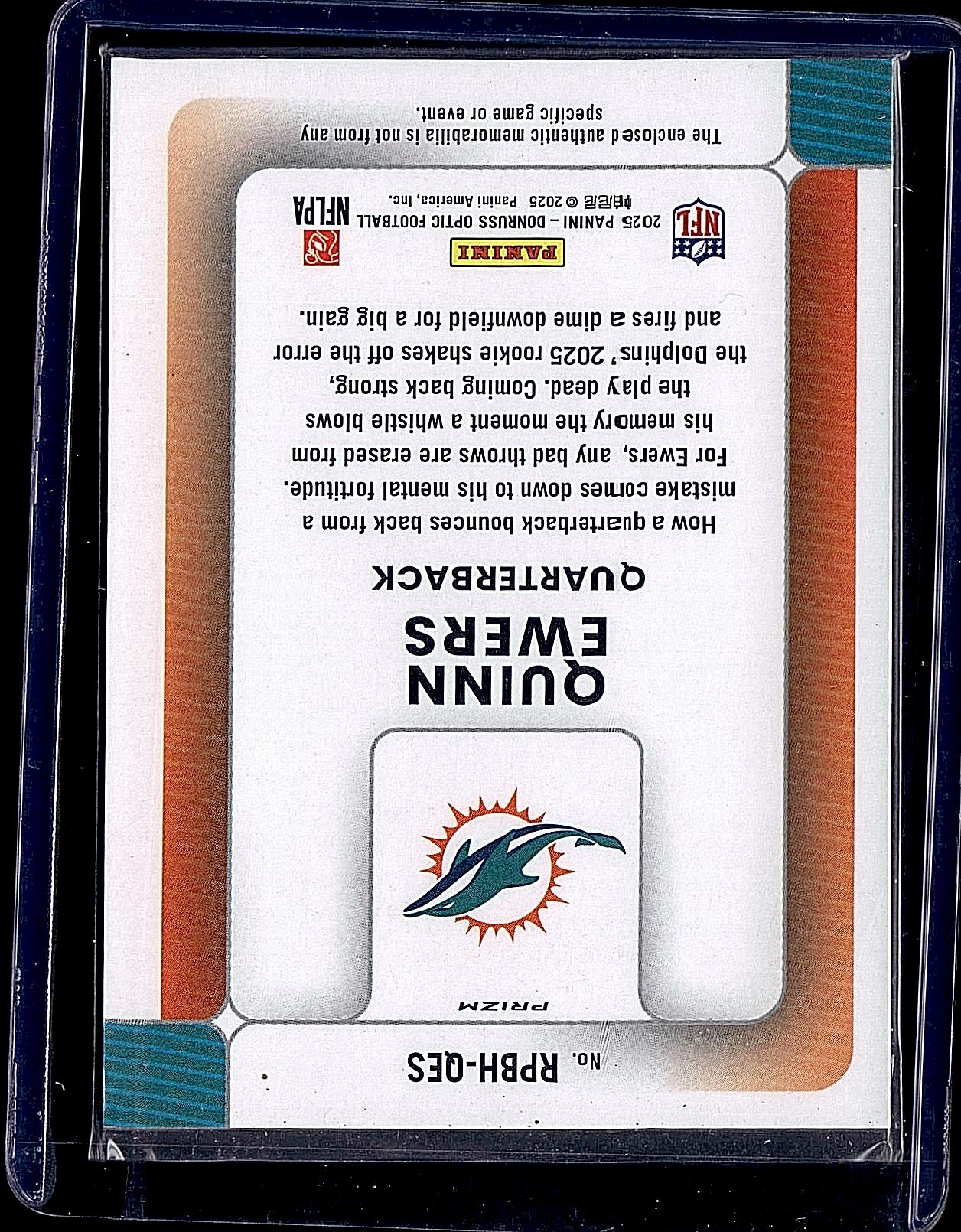 2025 Donruss Optic #RPBH-QES Quinn Ewers Rookie Phenoms Blue Hyper