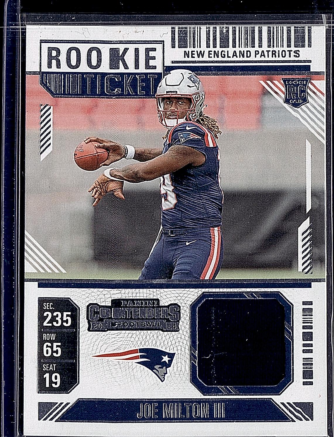 2024 Panini Contenders #RTS-JMN Joe Milton III Rookie Ticket Swatches
