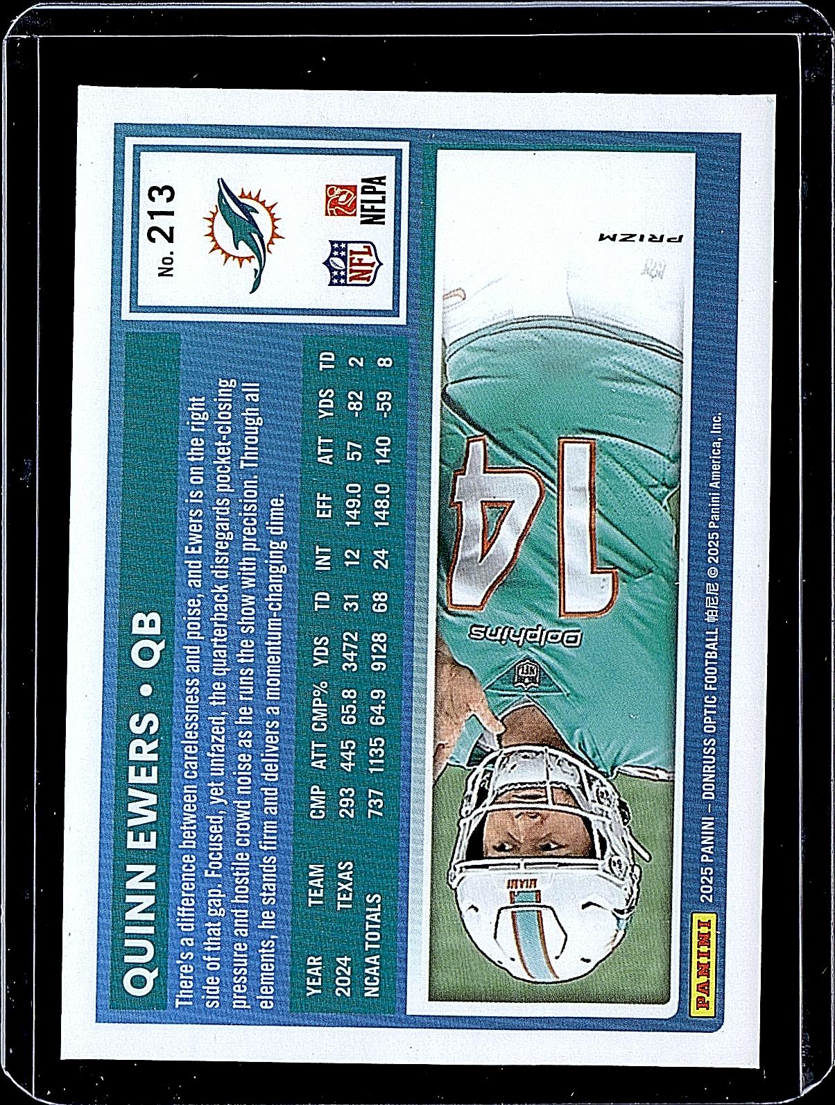 2025 Donruss Optic #213 Quinn Ewers