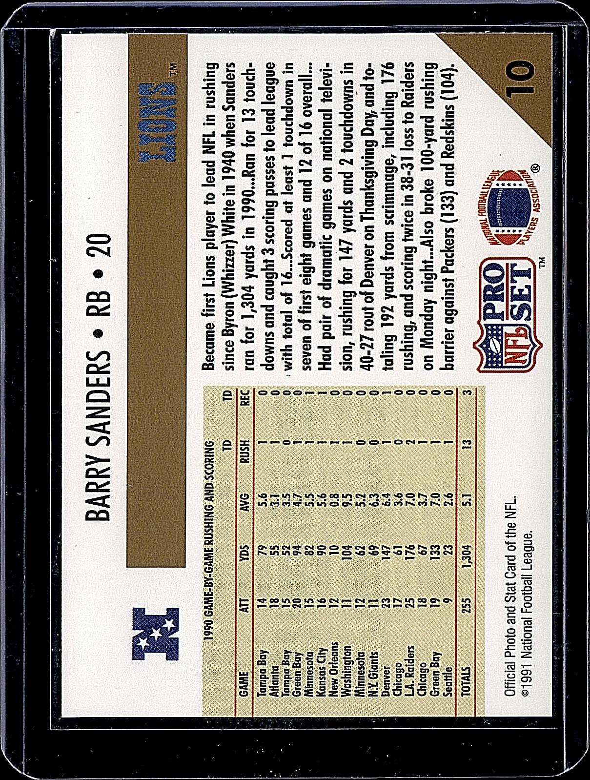 1991 Pro Set #10 Barry Sanders