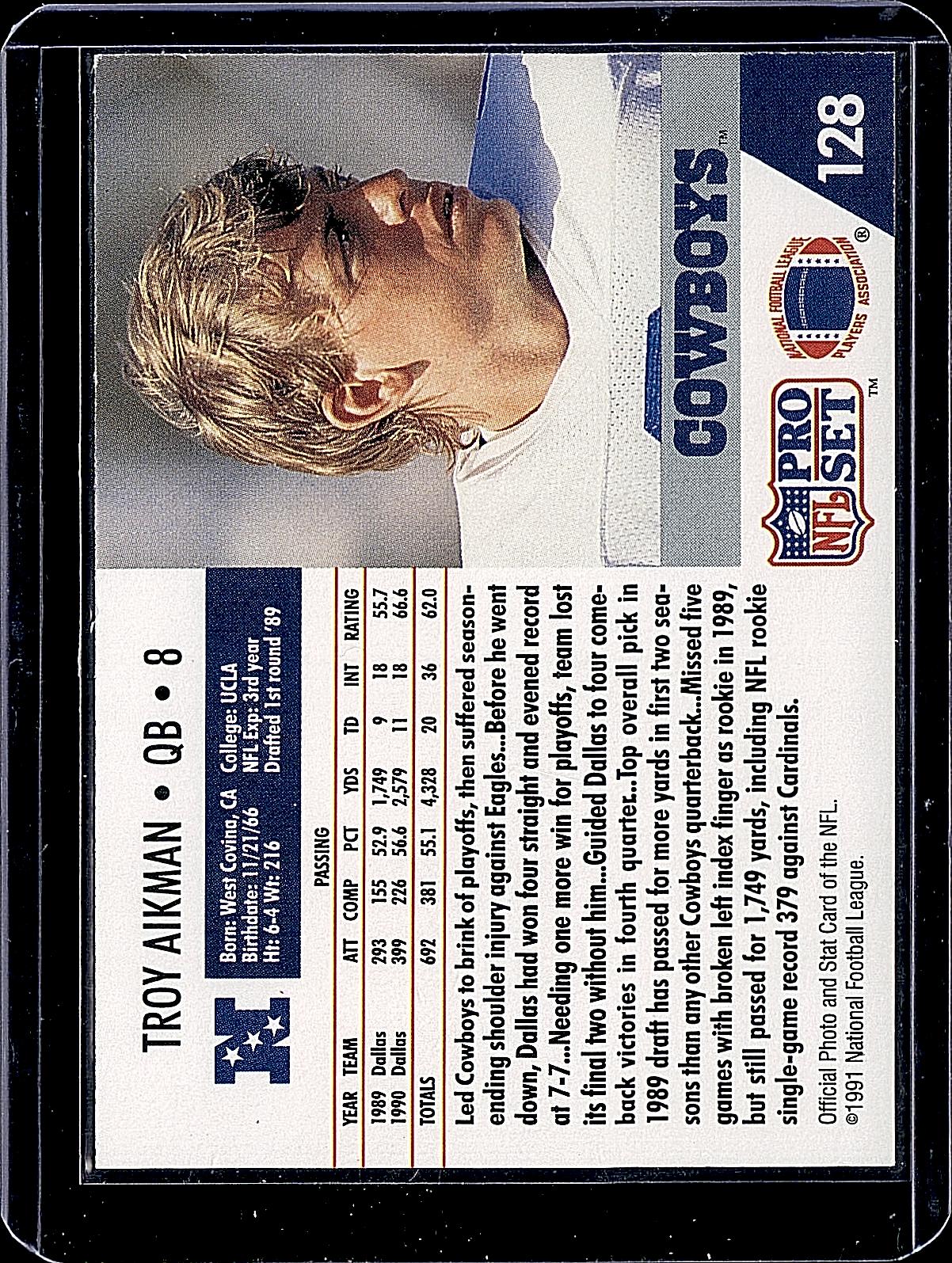 1991 Pro Set #128 Troy Aikman