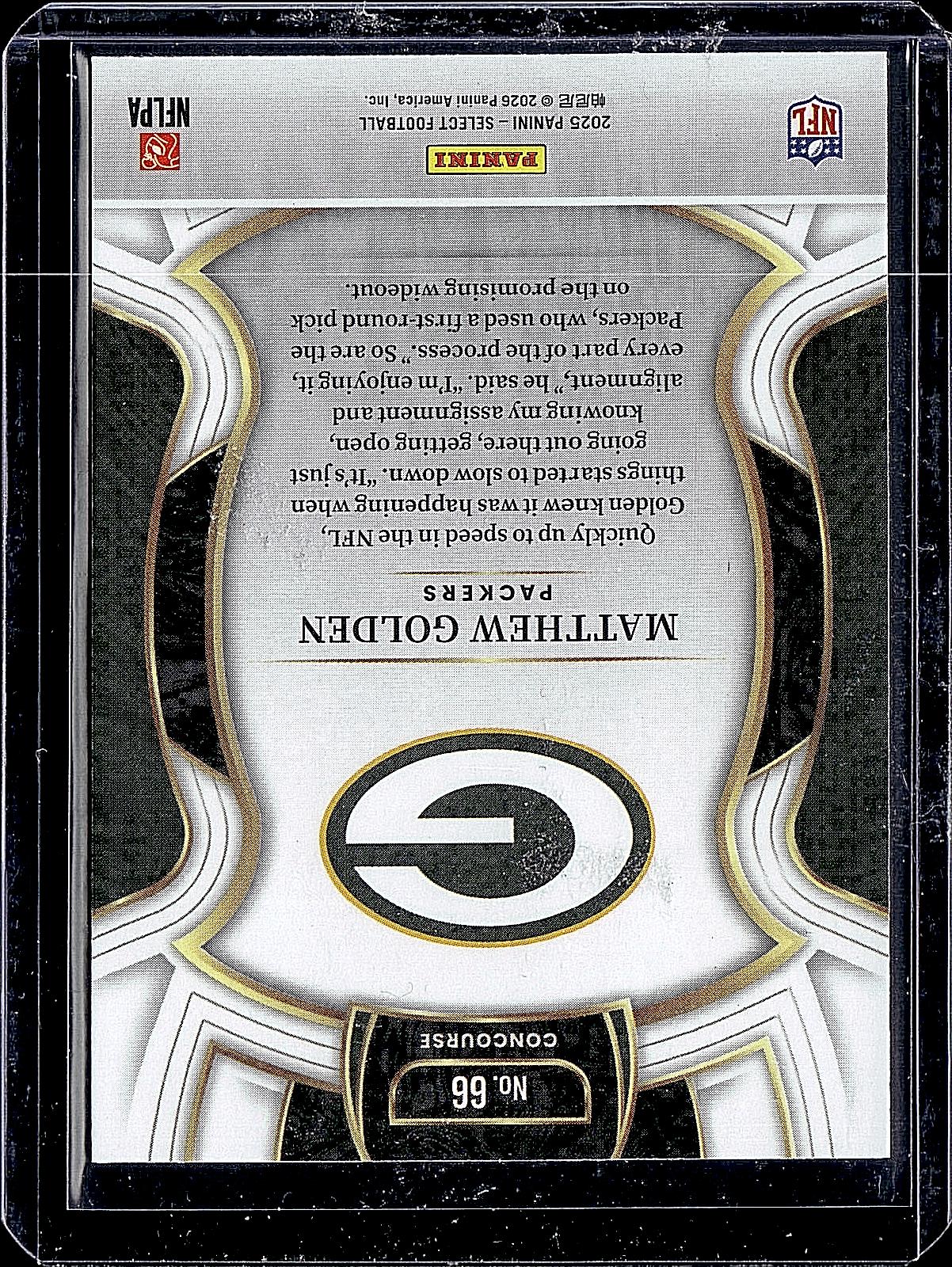 2025 Panini Select #66 Matthew Golden Silver Prizm
