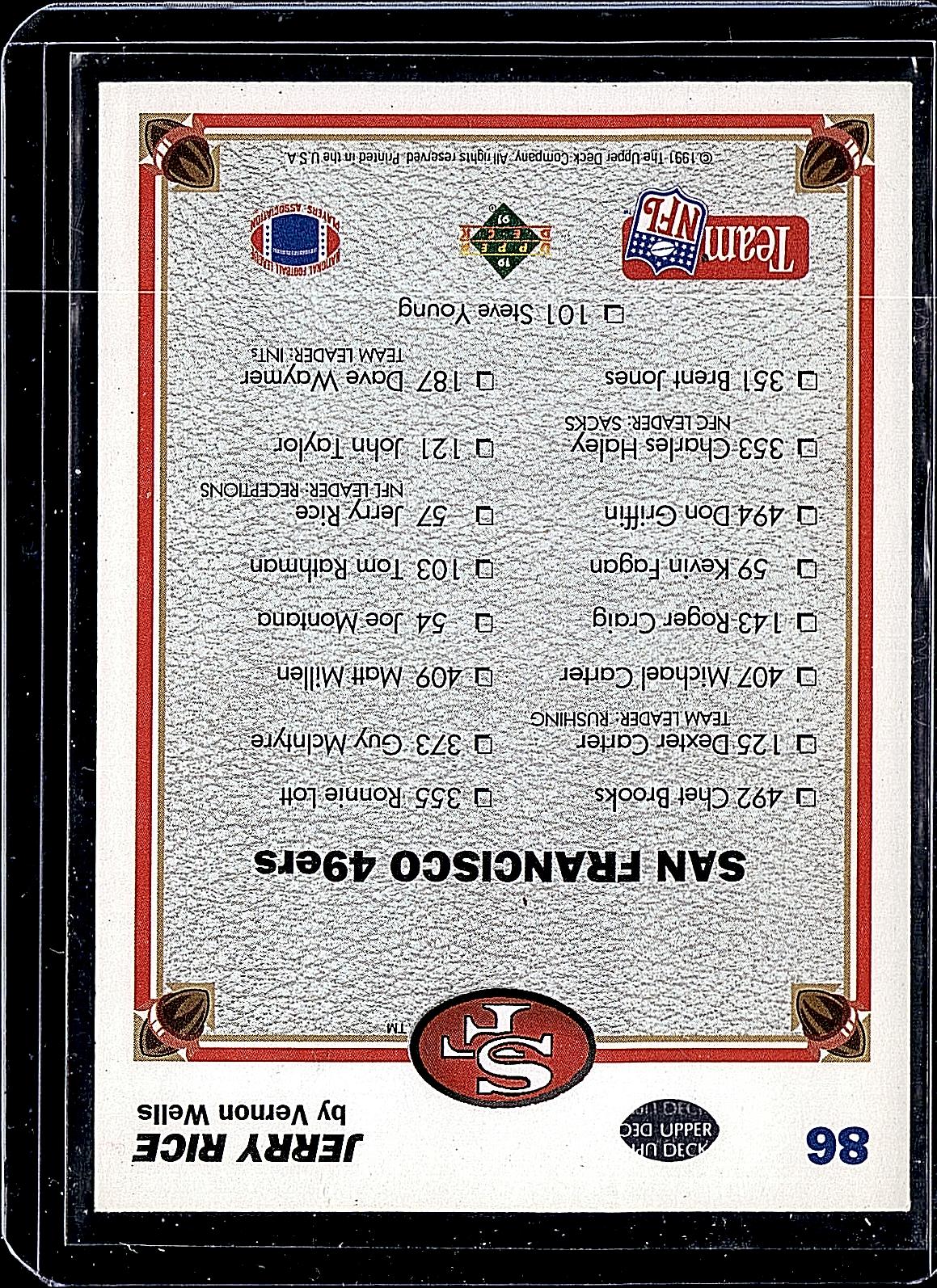 1991 Upper Deck #86b Jerry Rice