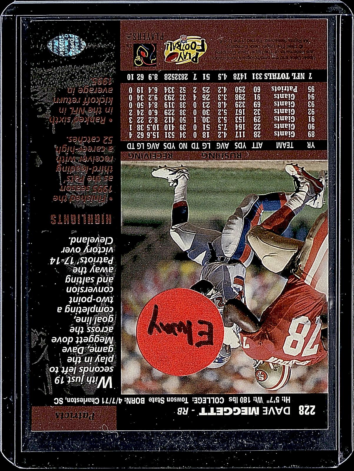 1996 Upper Deck #228 Dave Meggett