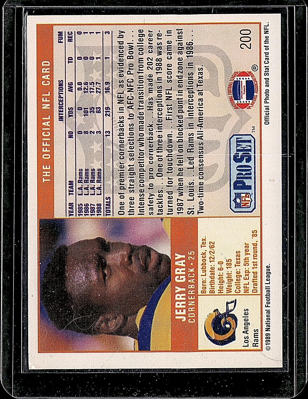 1989 Pro Set #200 Jerry Gray