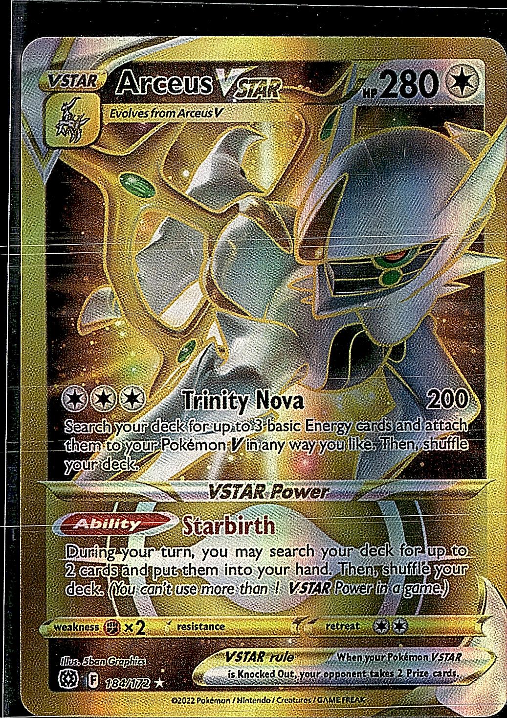 SWSH09: Brilliant Stars #184/172 Arceus VSTAR (Secret) (184)